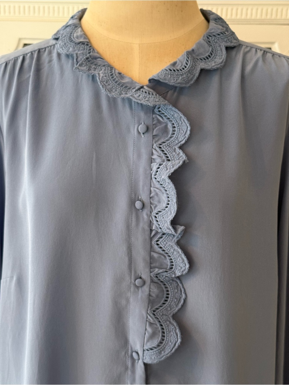 Sezane Chlo Silk Ruffle Blouse - Picture 3 of 10